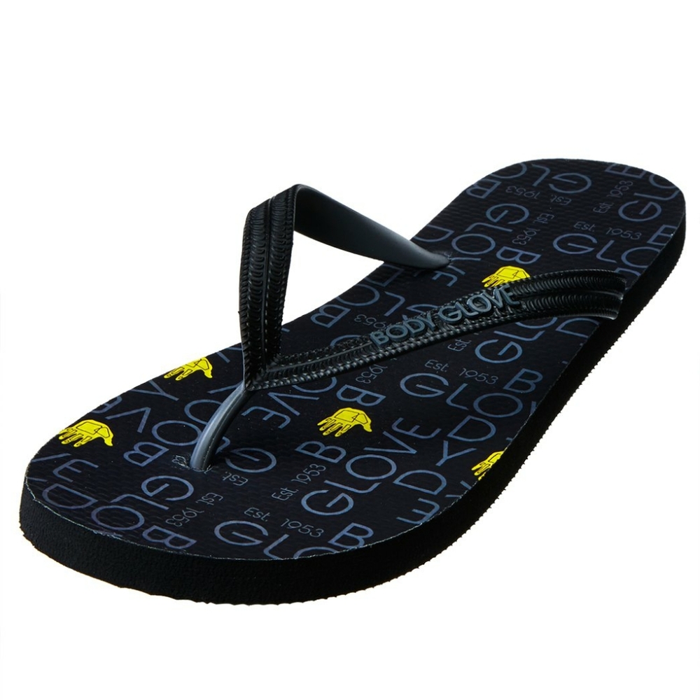 Body Glove Flip Flops Black Yellow Eldritch 13